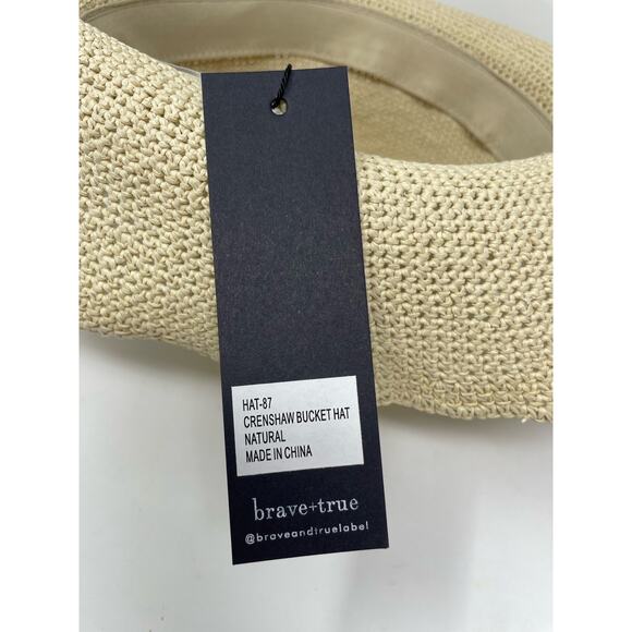 Brave & True Crenshaw Bucket Hat Natural Straw Summer Sun Hat One Size NWT - Picture 8 of 8